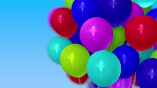 Vibrant Colorful Balloons Floating Animation Background