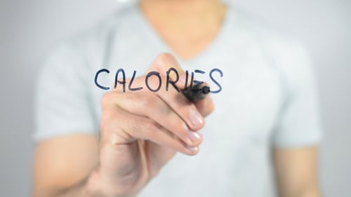 Writing Calories with Black Marker on Glass