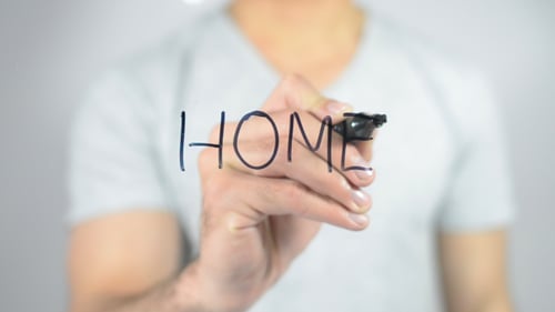 Home, Writing on Transparent Screen
