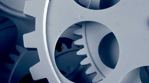 Gears Rotate Smoothly in a Close Up Shot