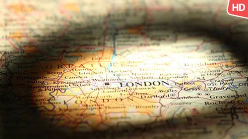 Close Up of Vintage Map of London