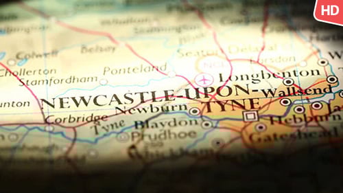 Close Up of a Map of Newcastle upon Tyne