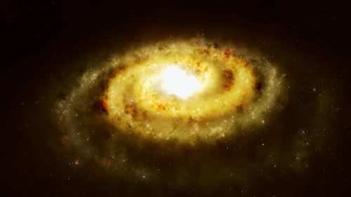 Vista espectacular de una galaxia brillante: sistema de estrellas ligadas gravitacionalmente.