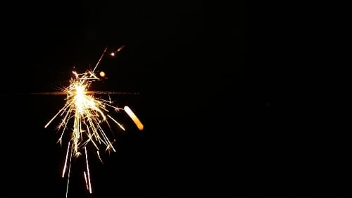 Sparkling Sparkler Light on a Black Background
