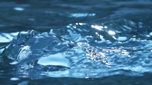 Rippling Water Bubbles Reflecting Light