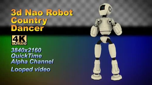 Animated 3D Robot Country Dancer Loop