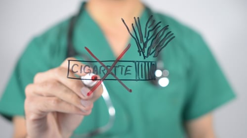 Medical Professional Drawing No Smoking Symbol