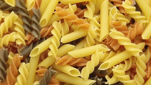 Colorful Variety of Uncooked Pasta Close-Up