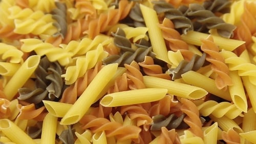 Colorful Variety of Uncooked Pasta Close-up