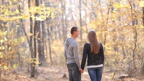 Young Couple In The Woods