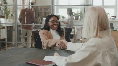 Job Interview Meeting in Modern Office Setting