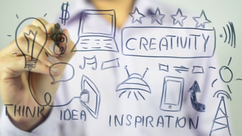 Creativity, Fast Illustration on Transparent Scree
