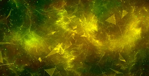 Abstract Space Nebula Background with Dynamic Geometric Plexus Network