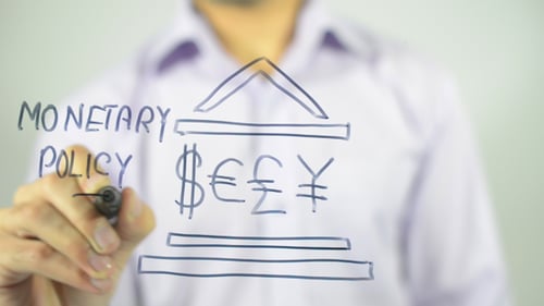 Hand Drawing Banking and Monetary Policy Diagram