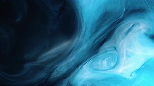Abstract Turquoise Ink Clouds Background