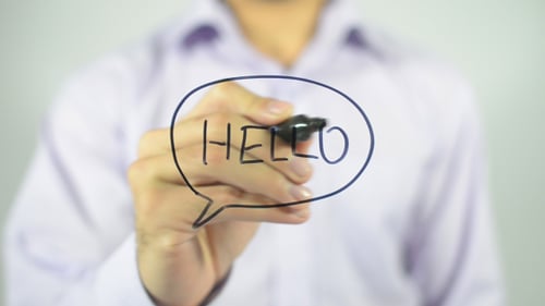 Saying Hello in a Speech Bubble