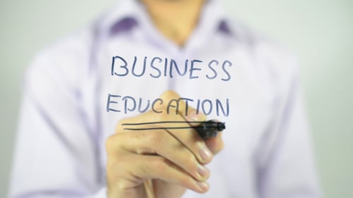 Business Education Written on Clear Surface