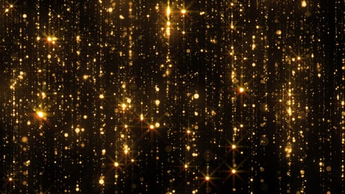 Golden Glittering Particles Falling Animation Background
