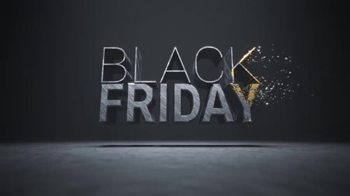 Modern Gold Glitter Black Friday Text Reveal