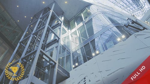 Modern architecture and elevator in a modern building