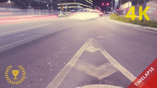 Time Lapse of Cars Streaking Through City at Night