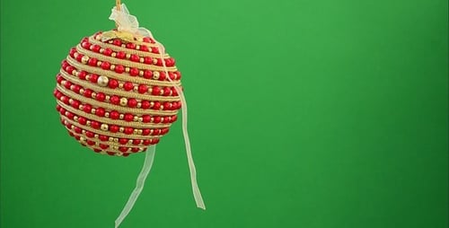 Holiday Ornament Hanging Against Green Screen