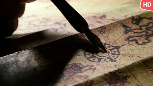 Drawing a Treasure Map with a Quill