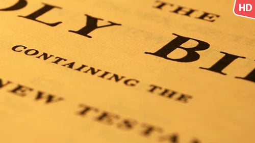 Close Up of Holy Bible Text