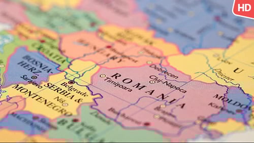 Extreme Close Up Shot Of Brightly Colored Map