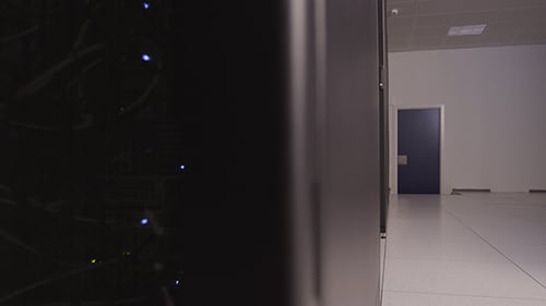 Server Farm With Cables and Blinking Lights