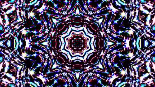 Abstract Neon Kaleidoscope Loop Pattern Background Animation
