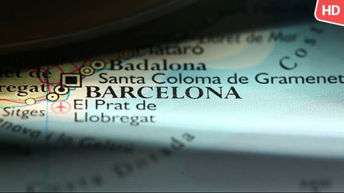 Zooming Close Up on Barcelona Map
