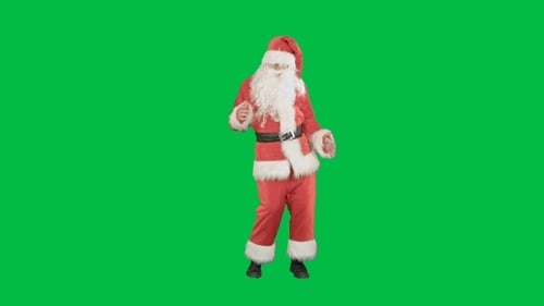 Happy Christmas Santa Claus Having Fun And Dancing