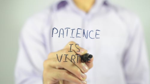 Hand Writing Patience is Virtue Message