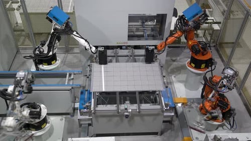 Robotic Arms Working in Manufacturing Automation Factory