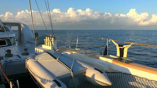 Catamaran and Caribbean Sea