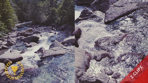 Mountain River and Waterfalls