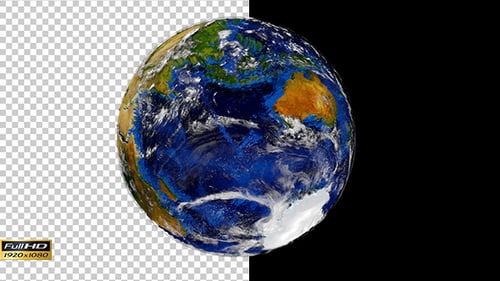 Rotating Earth Globe with Dynamic Clouds Animation