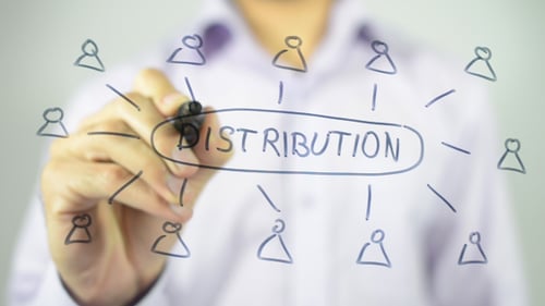 Distribution Network Chart on Clear Surface