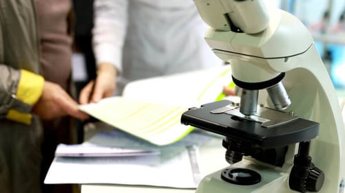Medical Microscope in Lab for Pharmaceutical Research