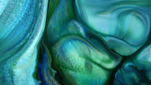 Abstract Blue and Green Liquid Swirls