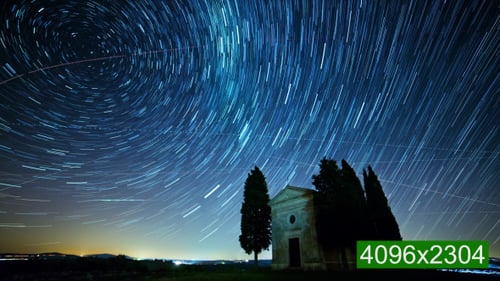 Time-Lapse of Night Sky With Stars Rotating