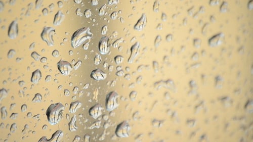 Close Up of Rain Droplets on Glass