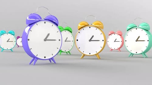 Animated 3D Alarm Clocks with Moving Hands