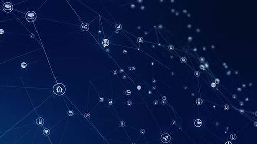 Global Digital Network Connection Icon Background Animation