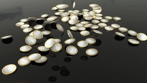 Dynamic Falling Euro Coins Animation