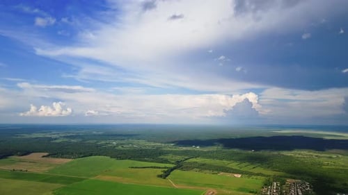 Timelapse of Stromy Sky with Clouds Over Small Town