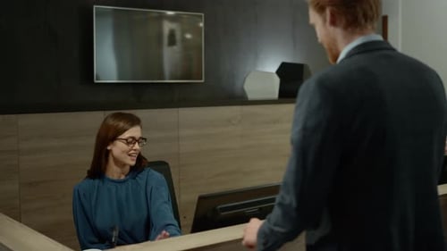 African Woman Working at Corporate Office Reception Office Secretary