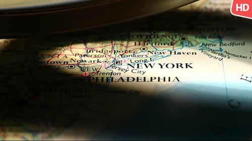 Close Up of Map of Northeast USA