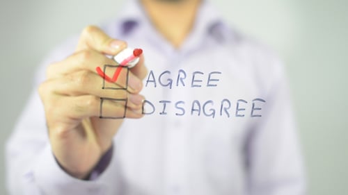 Hand Checking Agree Box on Form